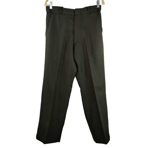 Haband Men's Vintage Adjustable Stretch Waist Green Flat Front Dress Pants 30 S - Picture 1 of 12
